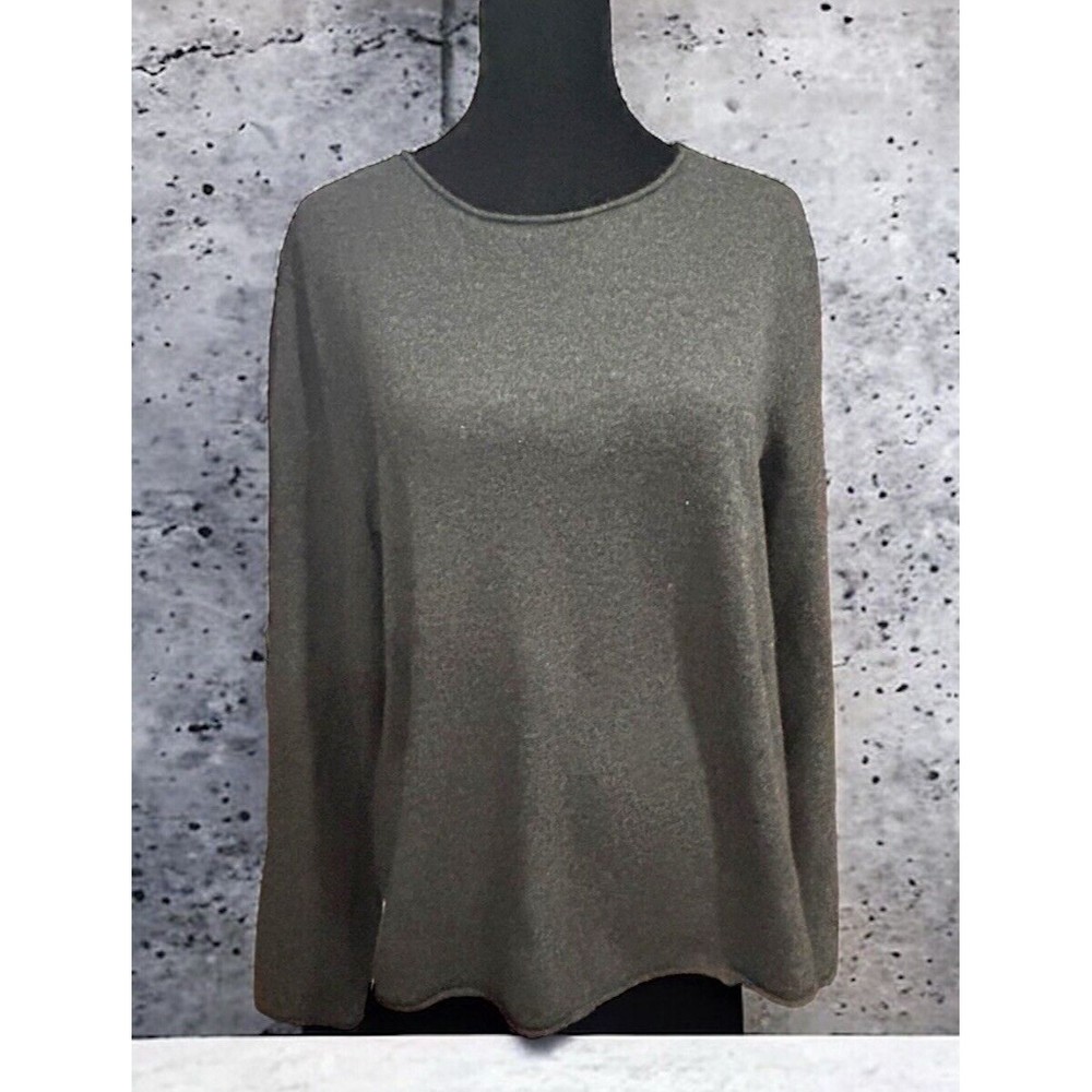 Sarah Spencer 100% Italian Merino Wool Sweater Charcoal Gray Women’s Size Large